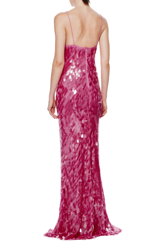 Sapphire Sequin Maxi Dress in Fuchsia