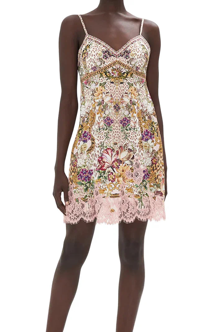 SHORT SLIP DRESS WITH TOPSTITCHING AWAY WITH THE FAIRIES