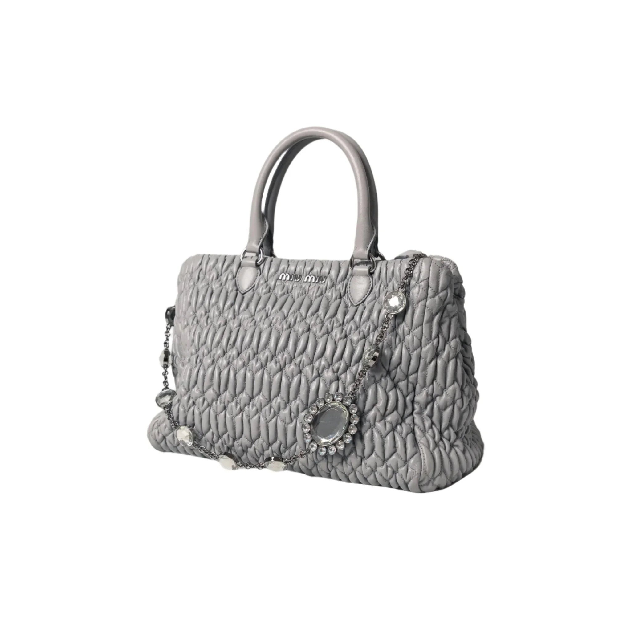 Miu Miu CRYSTAL CLOQUE NAPPA LEATHER CLUTCH available at Style Me Up, Central Coast, Australia