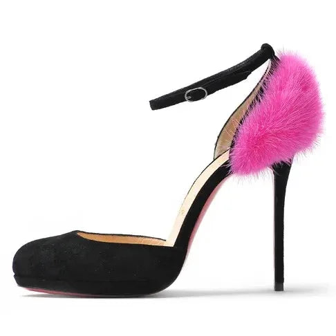 Christian Louboutin Crazy Fur 120mm D'Orsay Pumps available at Style Me Up, Central Coast, Australia