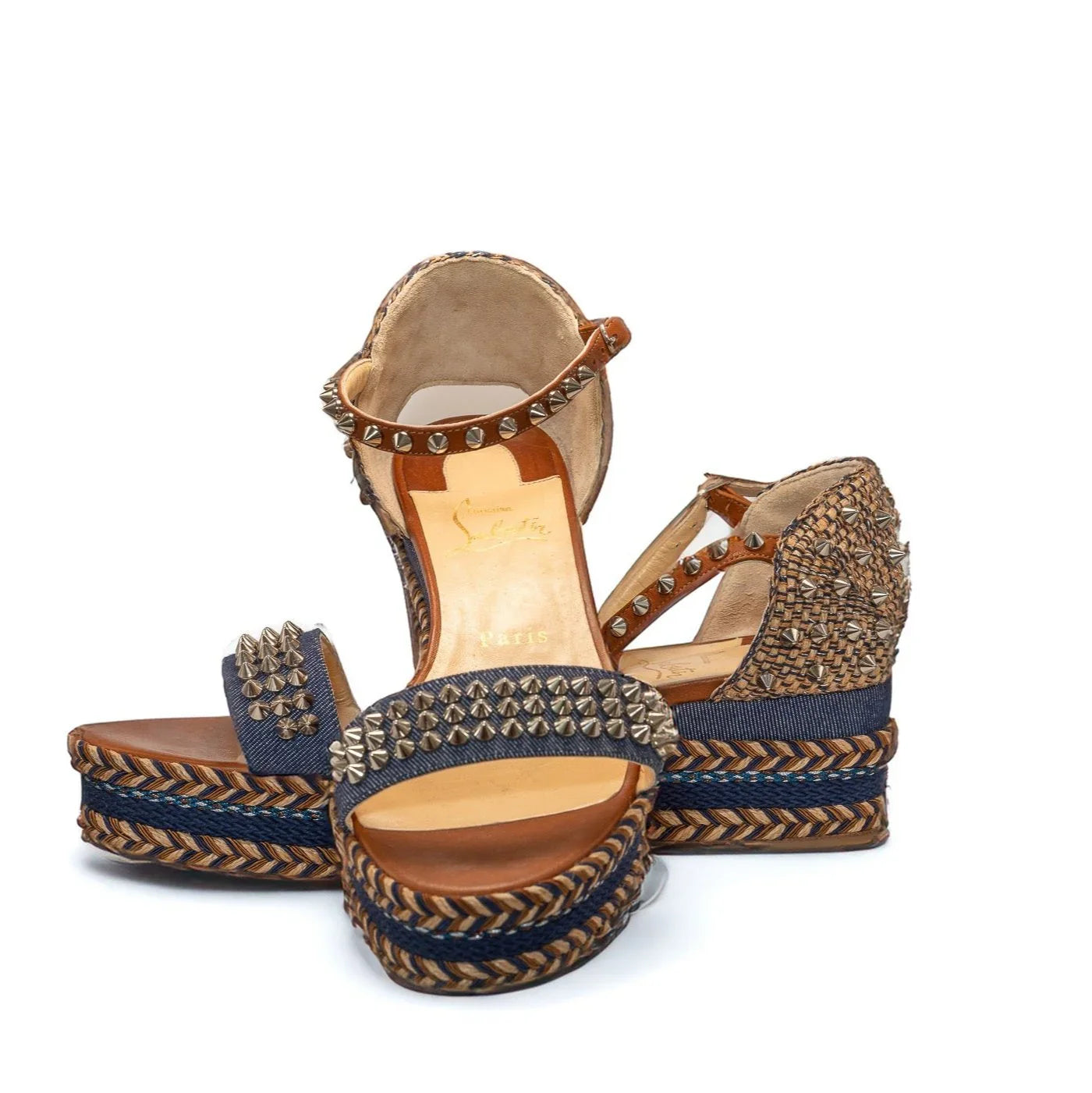 Christian Louboutin DENIM & SPIKE MINI PLATFORMS available at Style Me Up, Central Coast, Australia