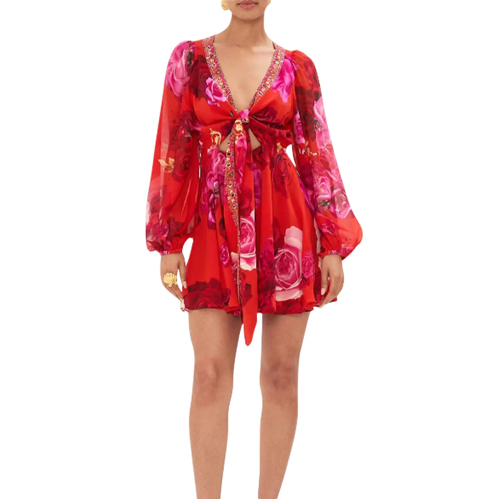 Camilla Italian Rosa Short Wrap Tie Dress available at Style Me Up, Central Coast, Australia