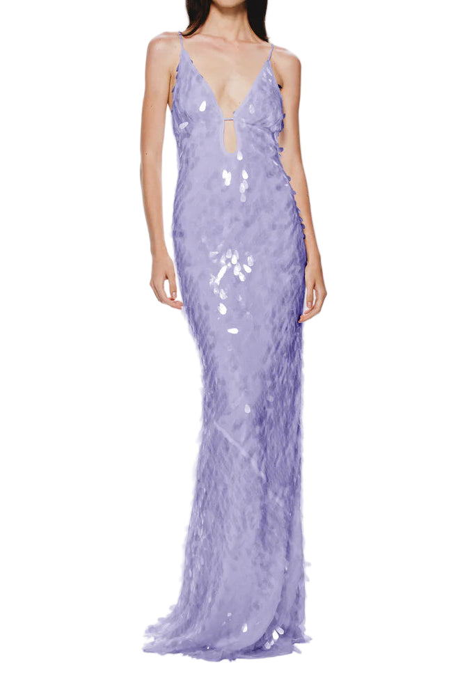 Sapphire Sequin Maxi Dress in Lilac