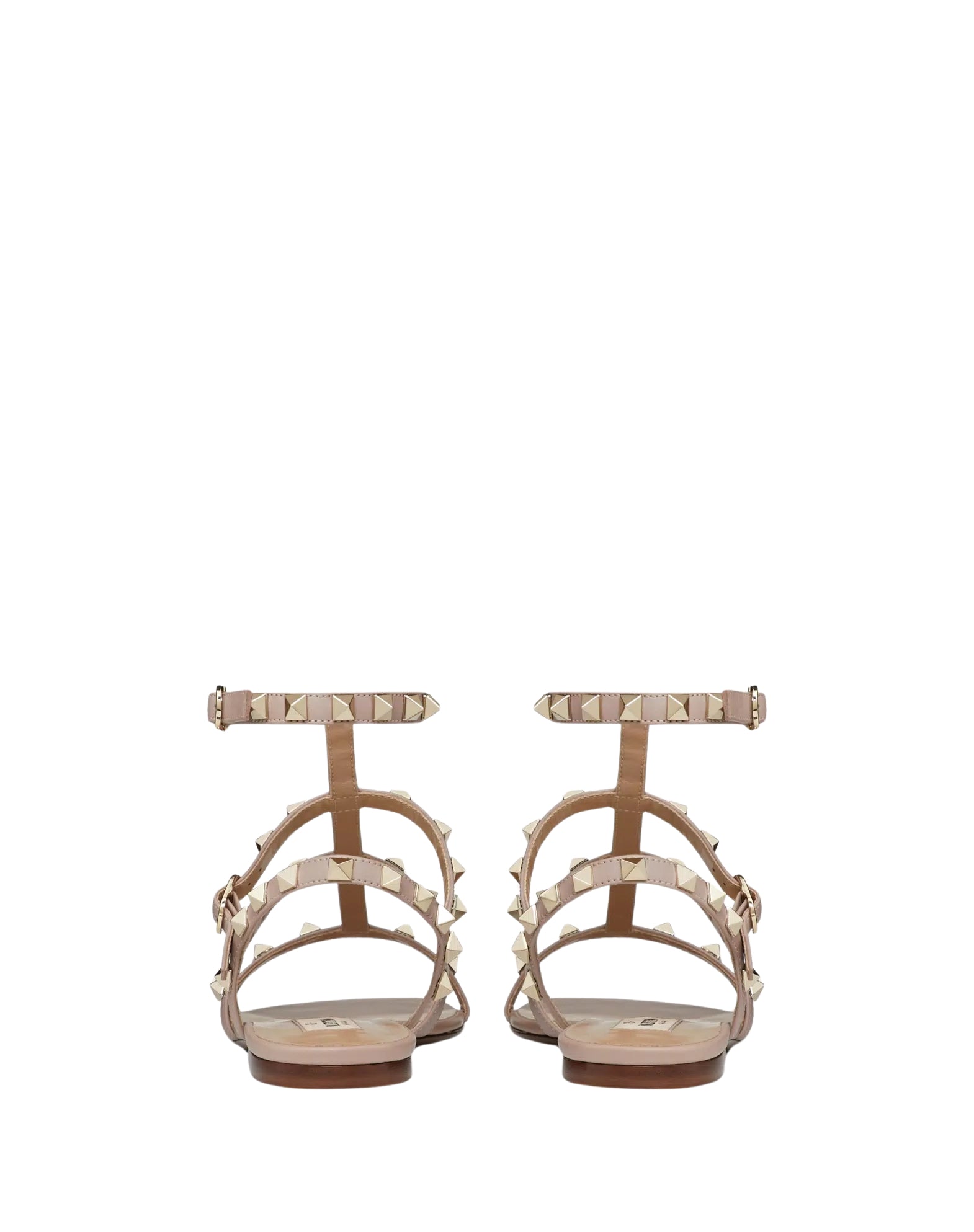 Rockstud Flat Calfskin Sandal with Straps