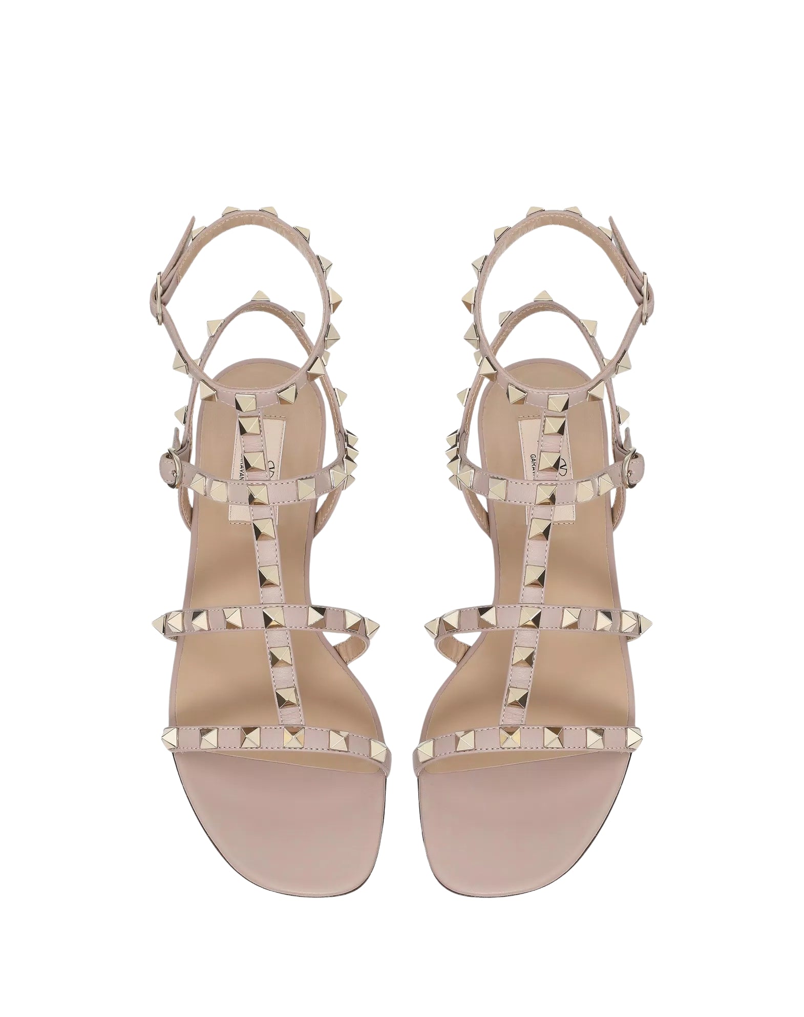 Rockstud Flat Calfskin Sandal with Straps