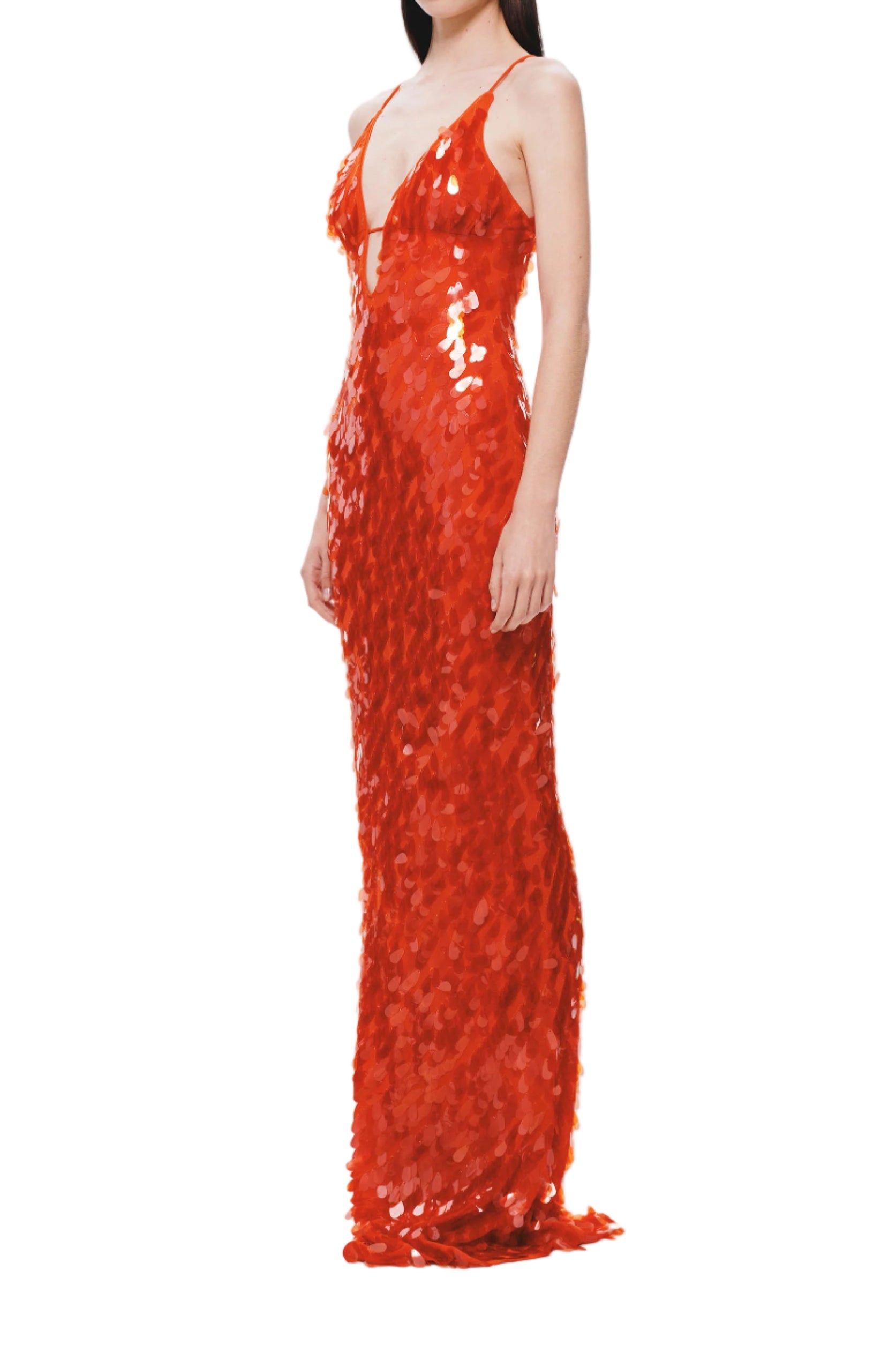 Sapphire Sequin Maxi Dress in Red