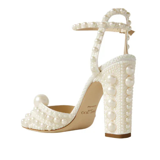 Jimmy Choo Sacaria Pearl Block Heel Sandals available at Style Me Up, Central Coast, Australia