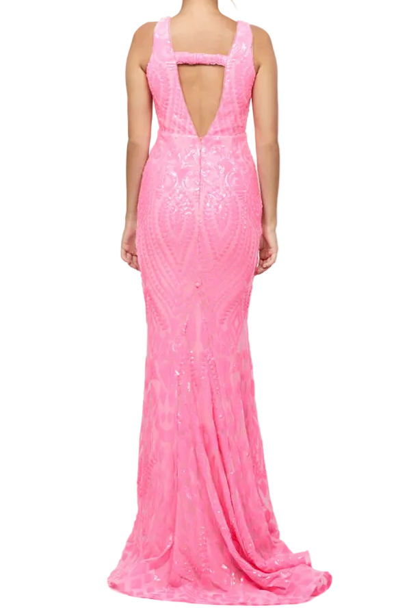 Bariano Harita V Neck Fishtail Gown available at Style Me Up, Central Coast, Australia