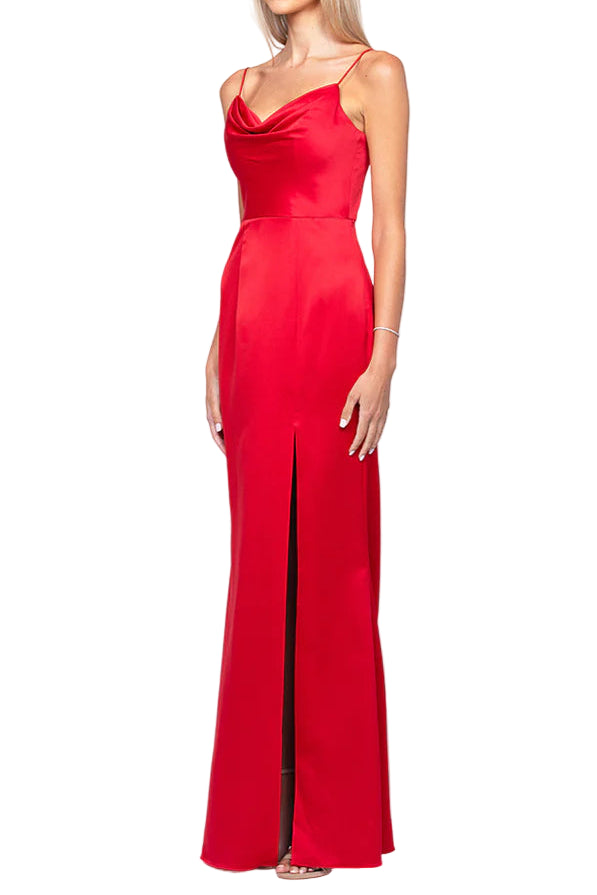 Bariano Red Lana Draped Cowl Gown available at Style Me Up, Central Coast, Australia