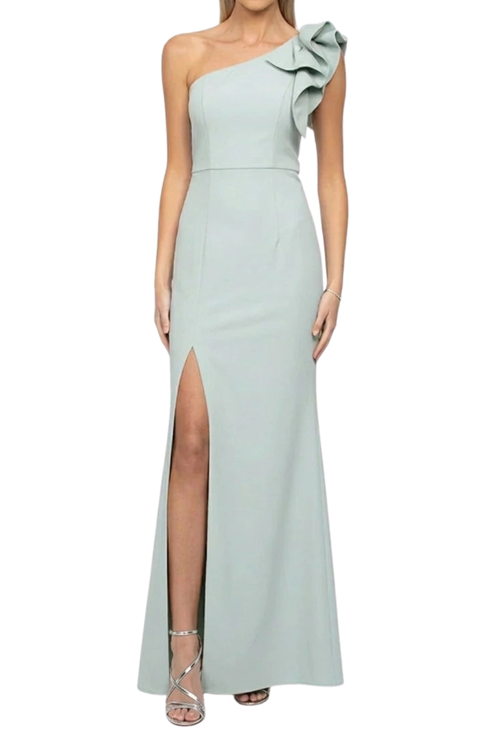 Bariano Sue Frill Shoulder Gown