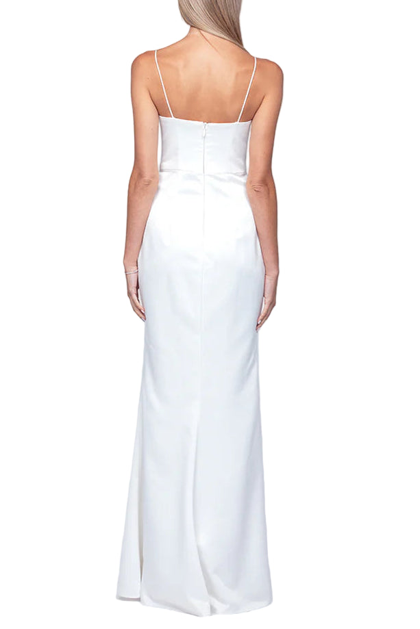 Bariano White Lana Draped Cowl Gown available at Style Me Up, Central Coast, Australia