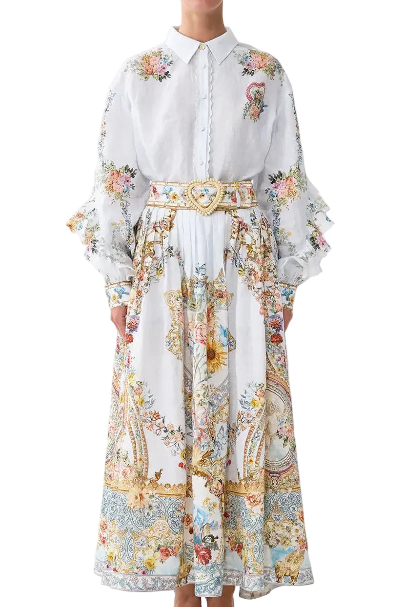 Camilla Belted Midi Skirt Seville Sweetheart