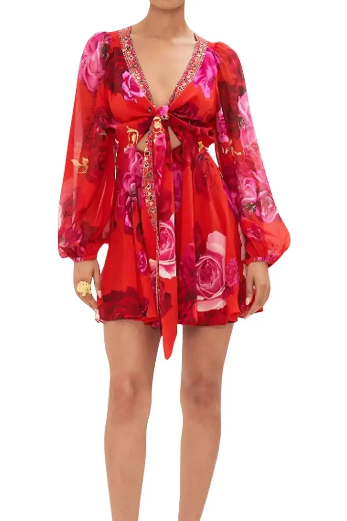 Camilla Italian Rosa Short Wrap Tie Dress available at Style Me Up, Central Coast, Australia