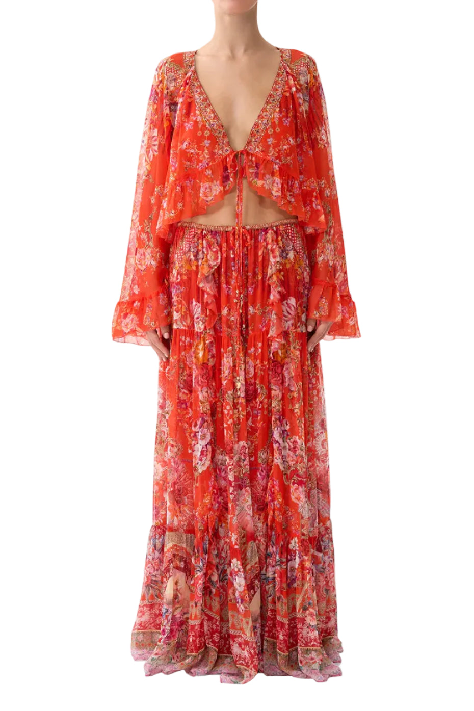 Camilla Tiered Skirt With Ruffle Detail Ole Ole