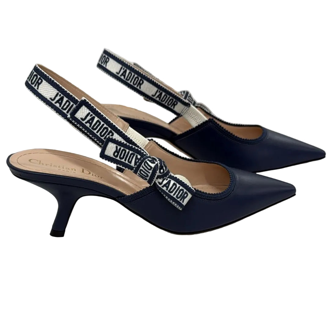 Christian Dior Navy Blue J'Adior Slingback Pumps available at Style Me Up, Central Coast, Australia