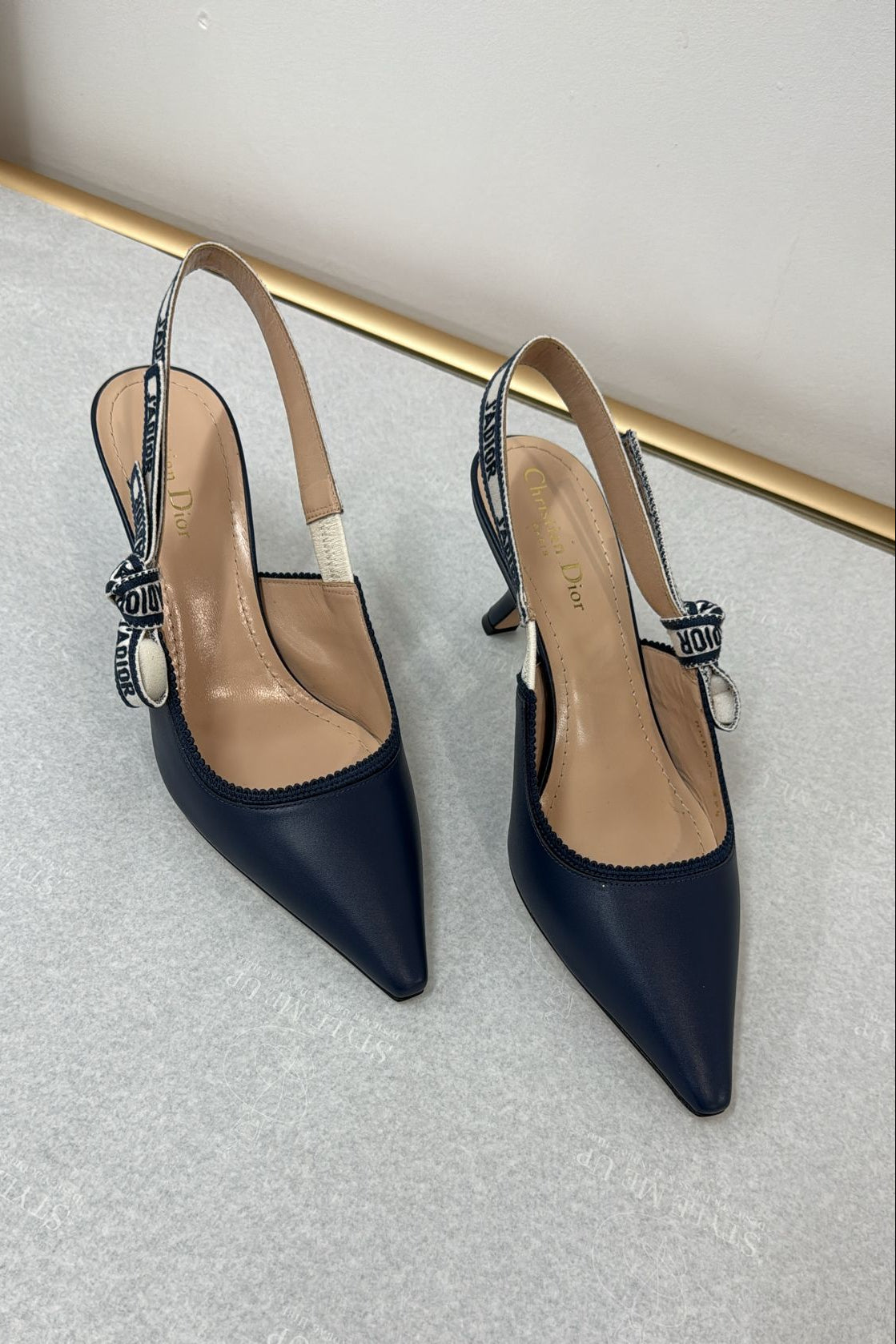 Christian Dior Navy Blue J'Adior Slingback Pumps available at Style Me Up, Central Coast, Australia