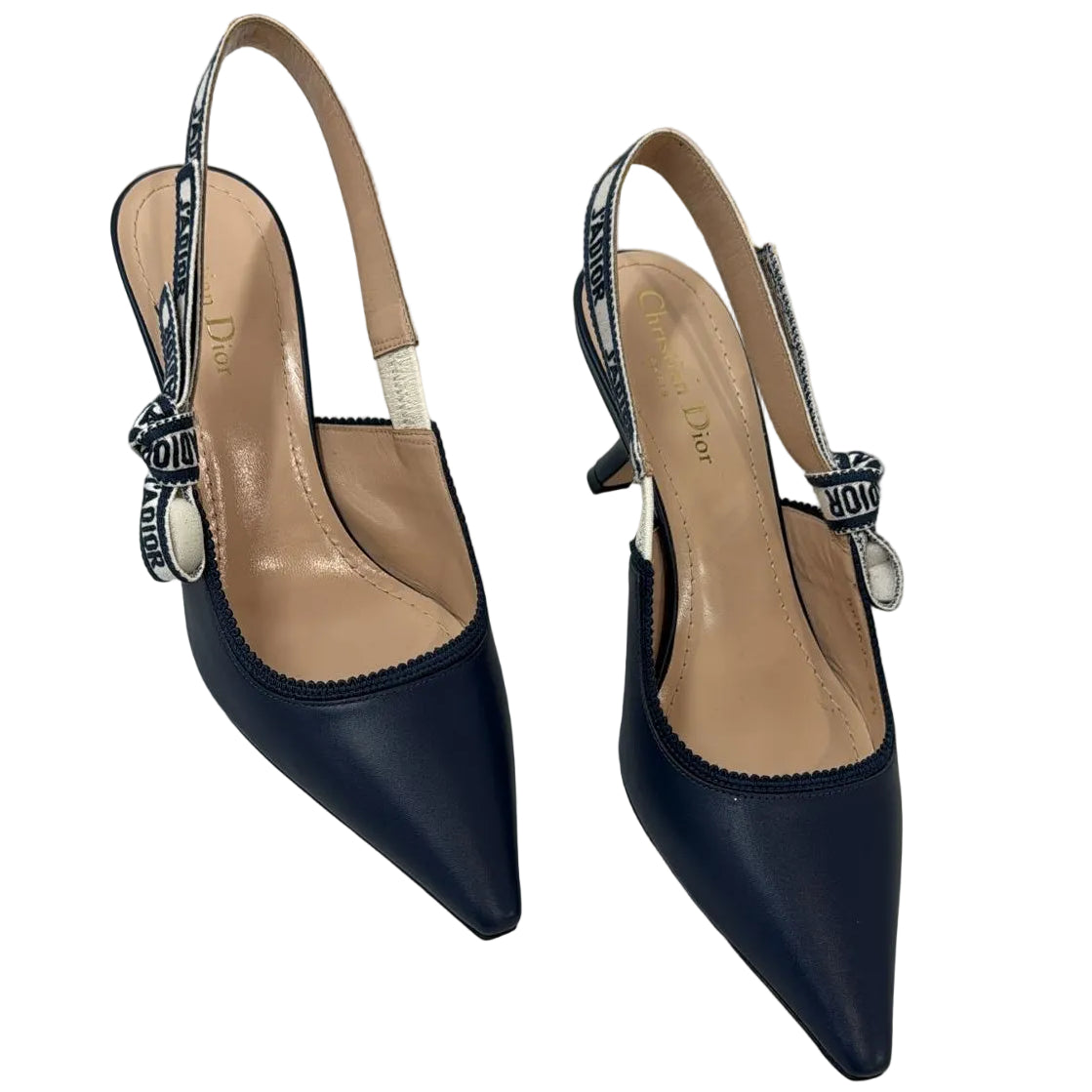 Christian Dior Navy Blue J'Adior Slingback Pumps available at Style Me Up, Central Coast, Australia
