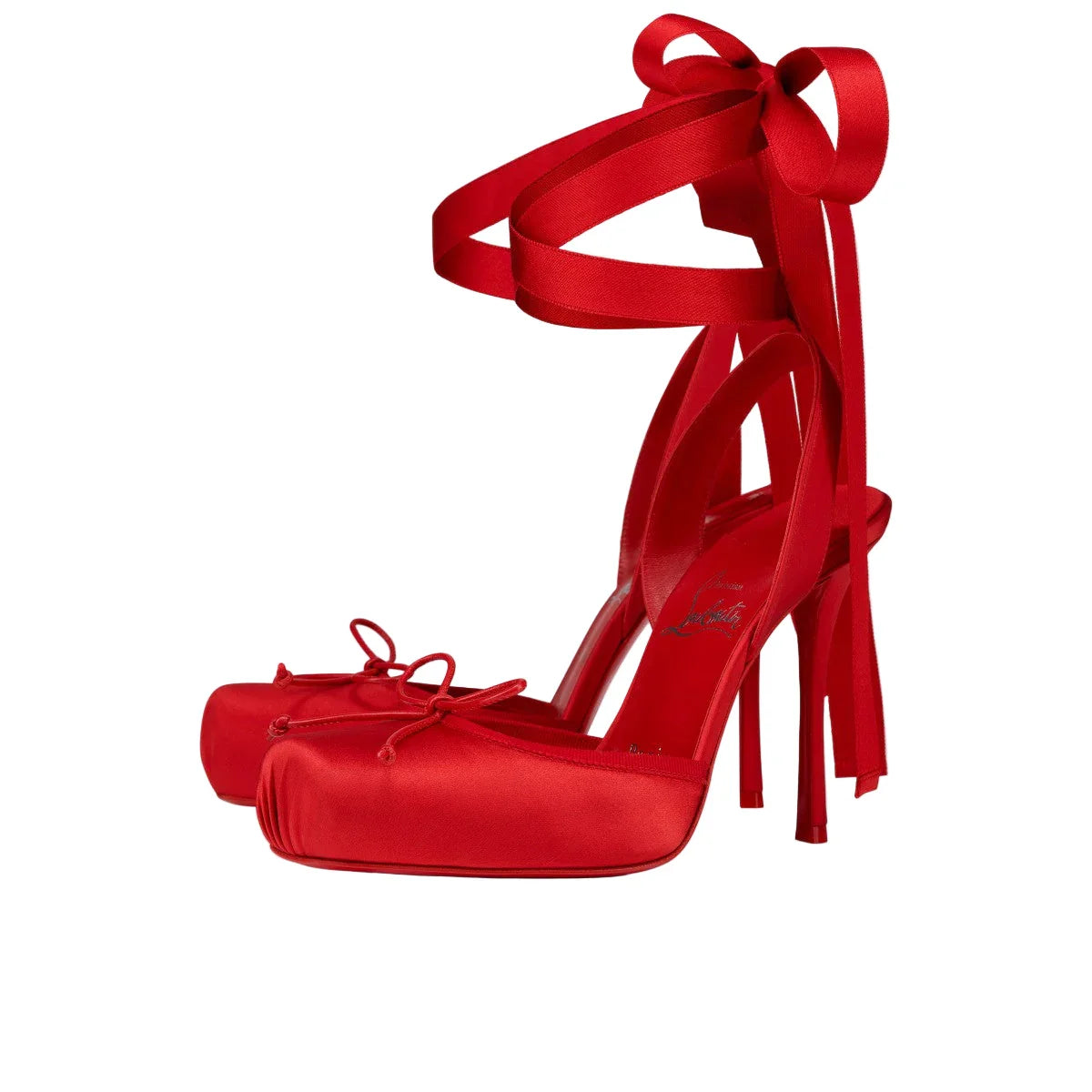 Christian Louboutin Cassia Red 100mm Lace-Up Pumps available at Style Me Up, Central Coast, Australia