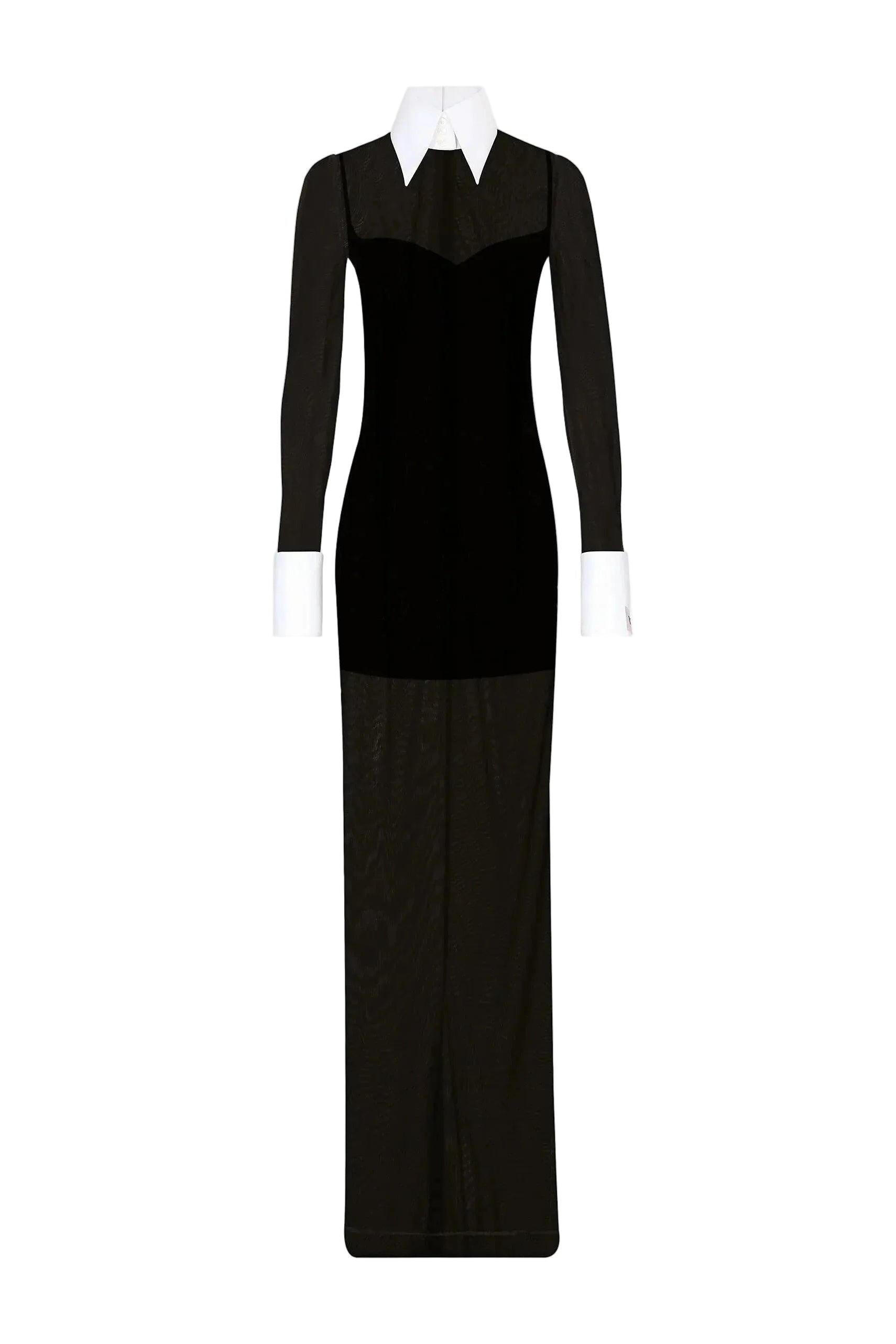 Dolce & Gabbana Collared Stretch Tulle Maxi Dress available at Style Me Up, Central Coast, Australia