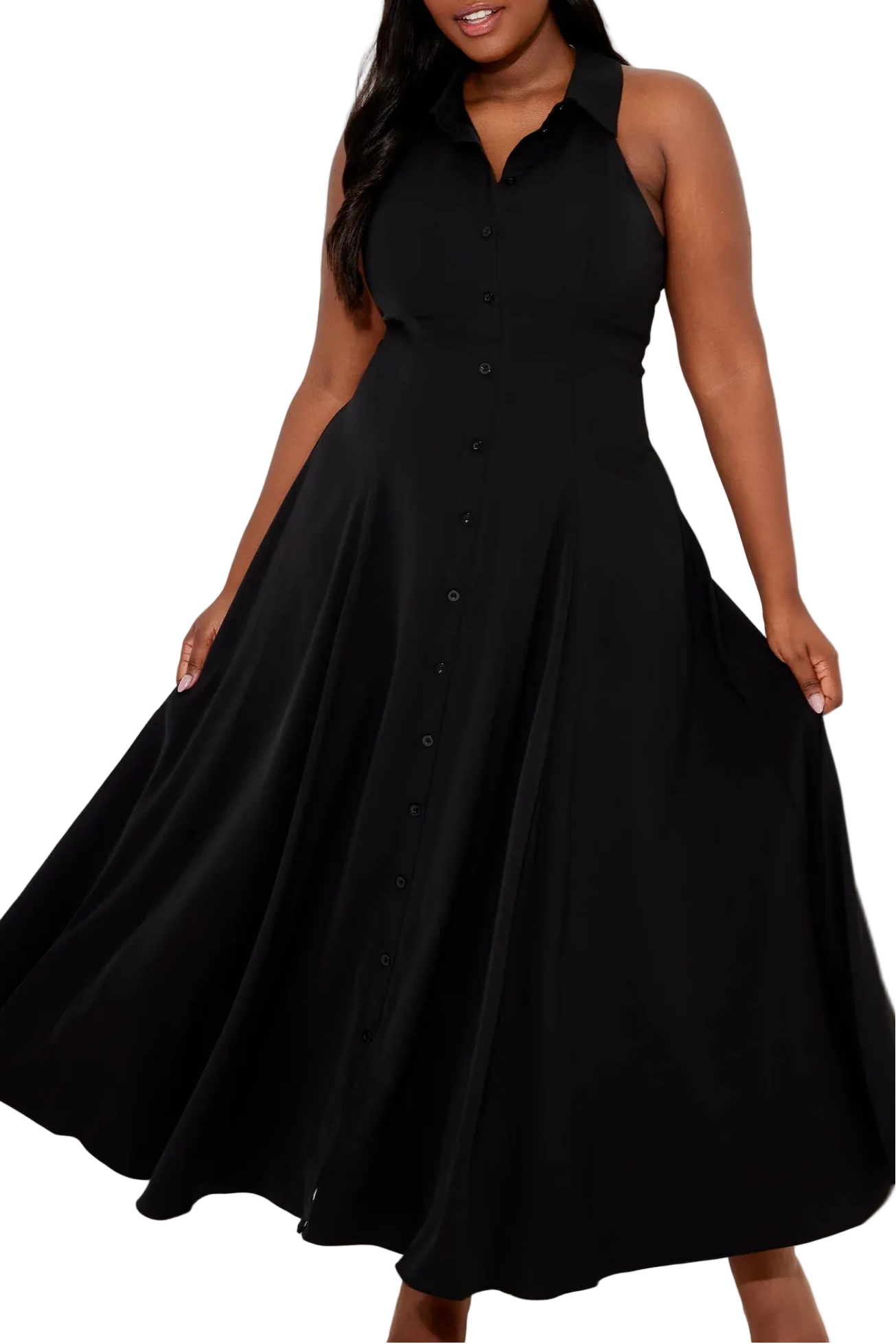 Odd Muse Black The Ultimate Muse Flowy Collar Maxi Dress available at Style Me Up, Central Coast, Australia