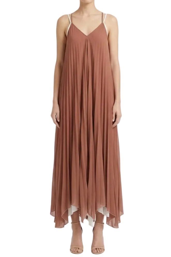 Sfizio Studio Pleated Slip Dress