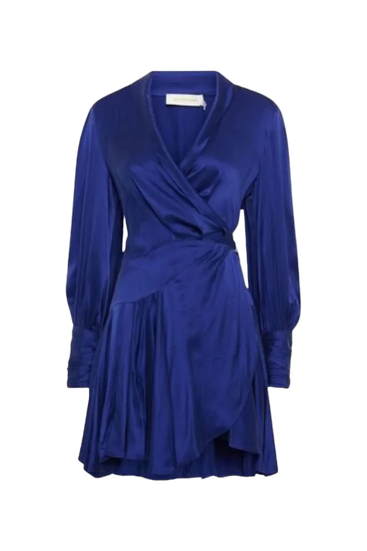 Zimmermann Blue Silk Wrap Mini Dress available at Style Me Up, Central Coast, Australia