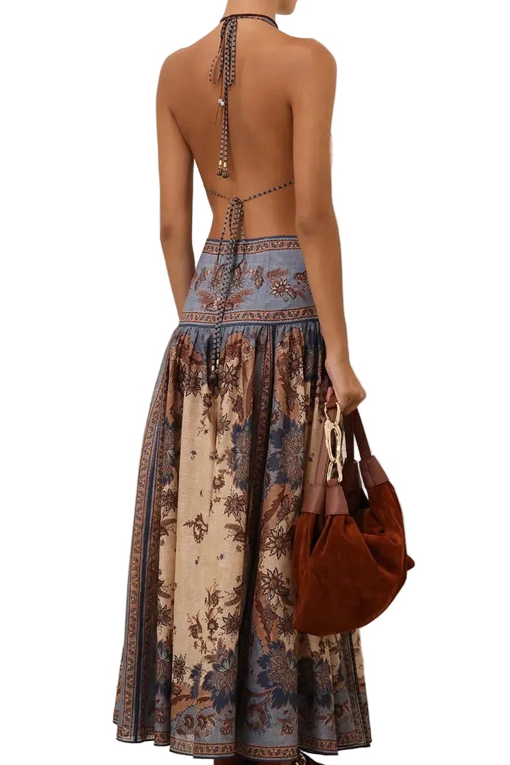 Zimmermann Ascension Plunge Halter Maxi Dress, available at Style Me Up, Central Coast