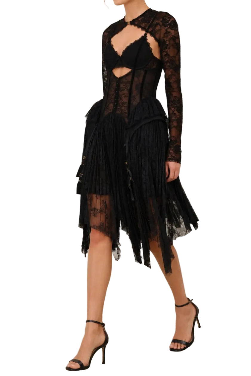 Zimmermann Black Valiant Lingerie Mini Dress