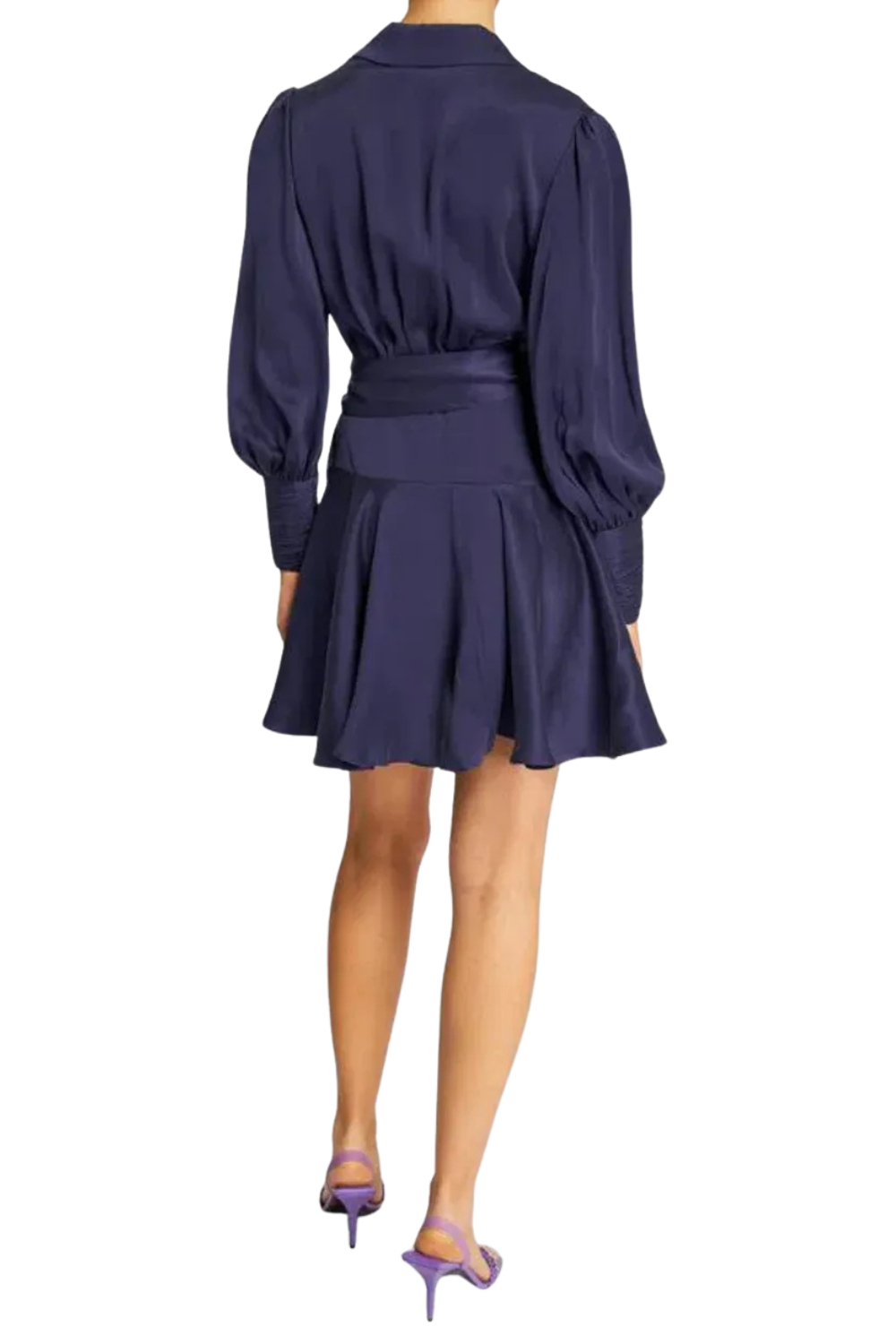 Zimmermann Blue Silk Wrap Mini Dress