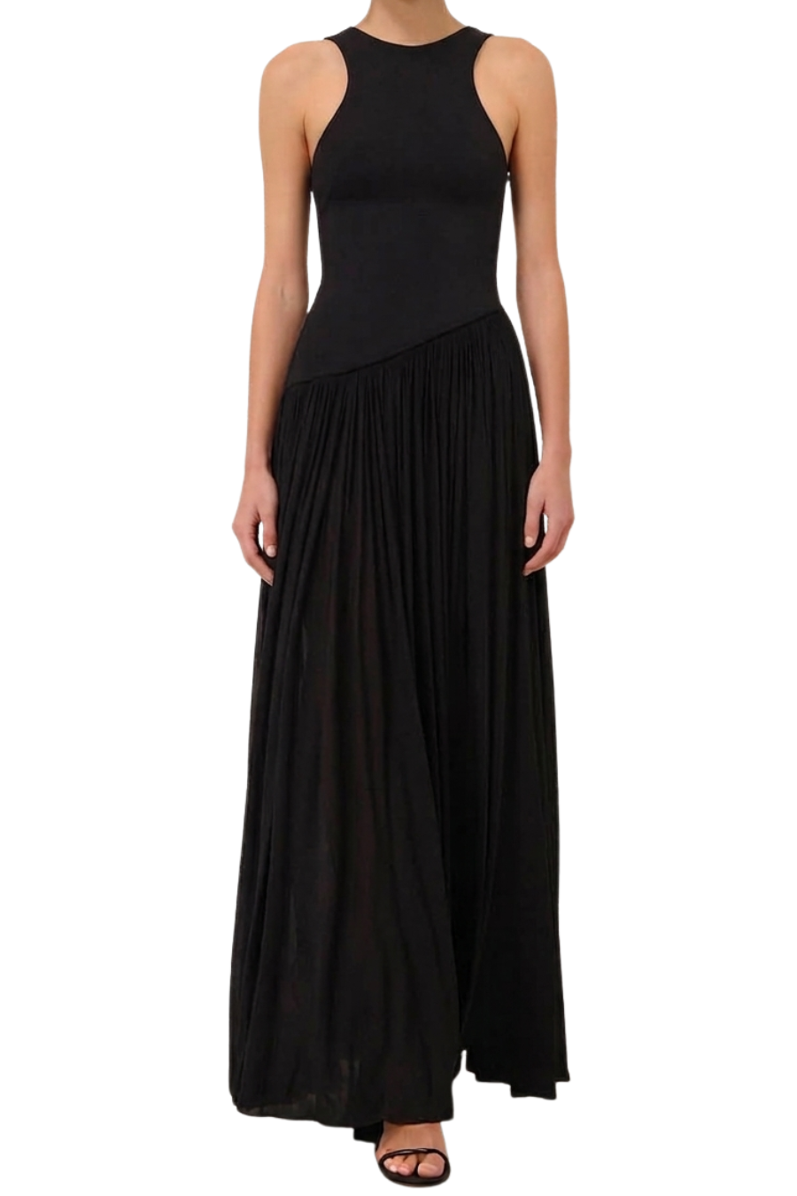 Zimmermann Luna Asymmetric Jersey Dress in Black
