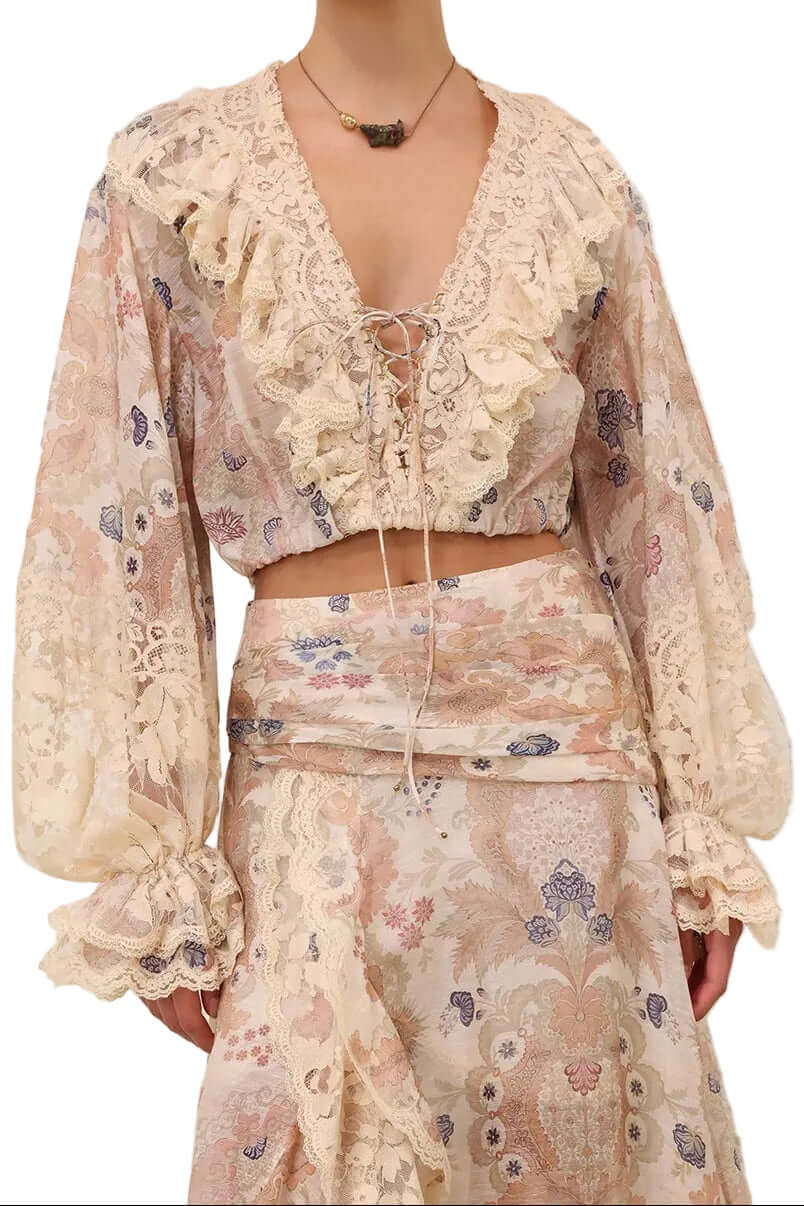 Zimmermann Rebellion Lace-up Blouse available at Style Me Up, Central Coast, Australia