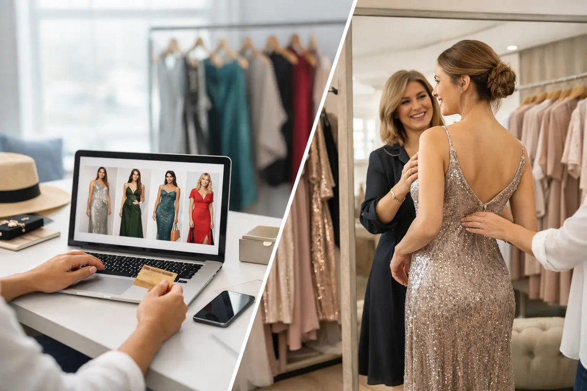 Online Rental vs Boutique Try On for Your Event