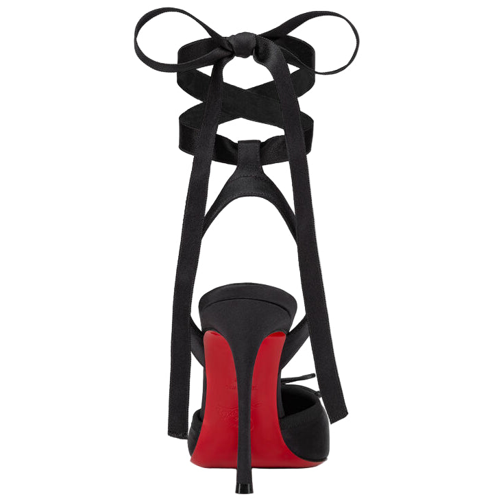 Cassia Black 100mm Lace-Up Pumps