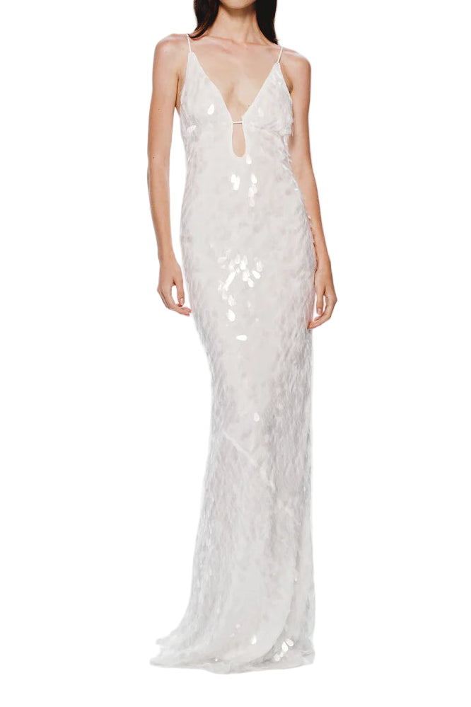 Sapphire Sequin Maxi Dress in Ivory
