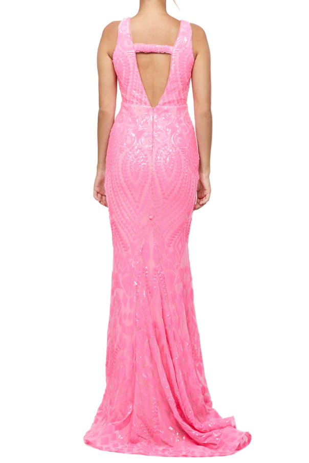 Harita V Neck Fishtail Gown