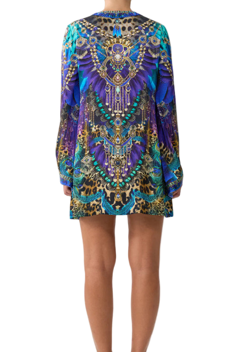 Cosmic Zoology Deep V Neck Short Kaftan