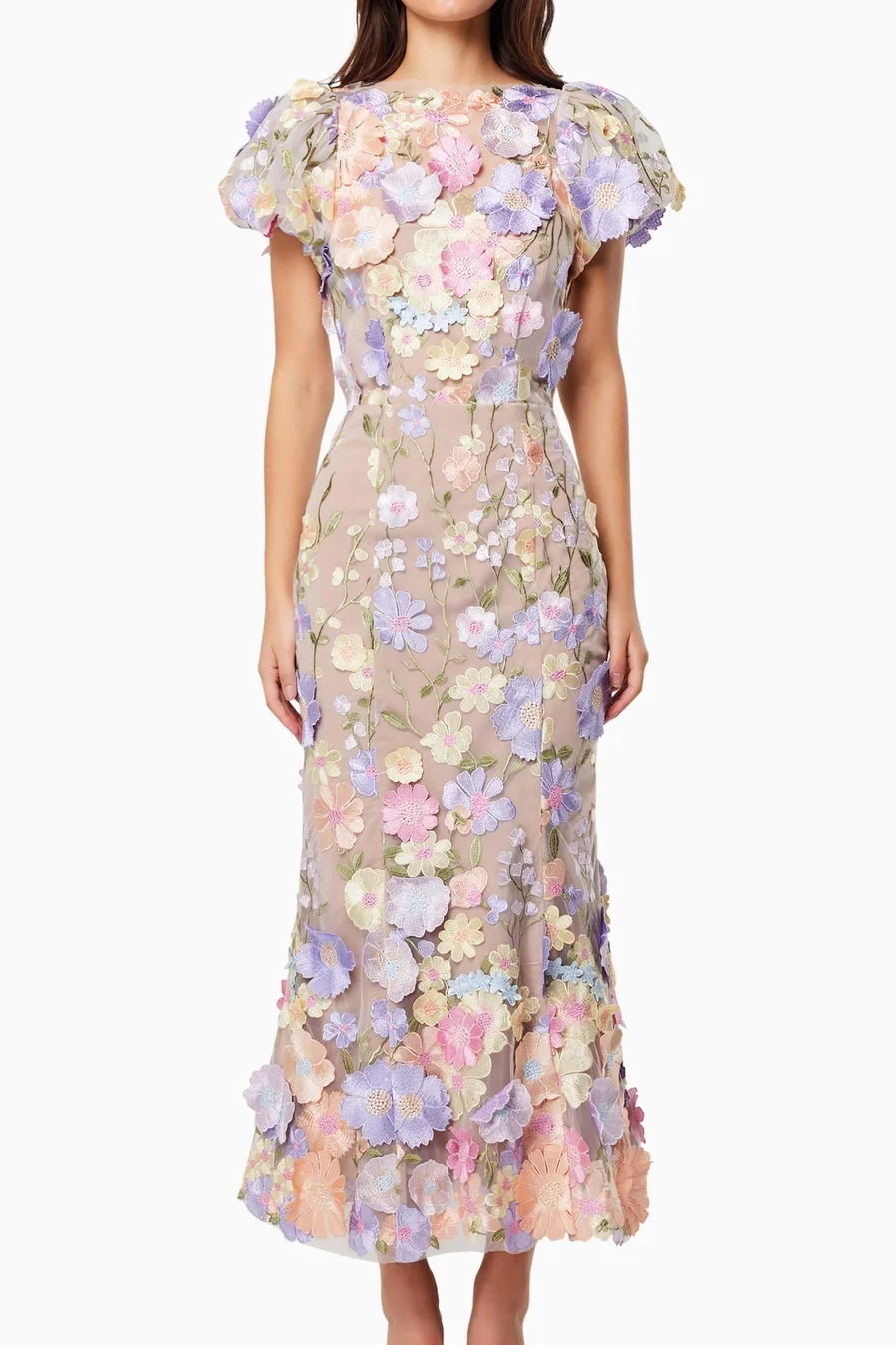 Astraea 3D Lace Maxi Dress