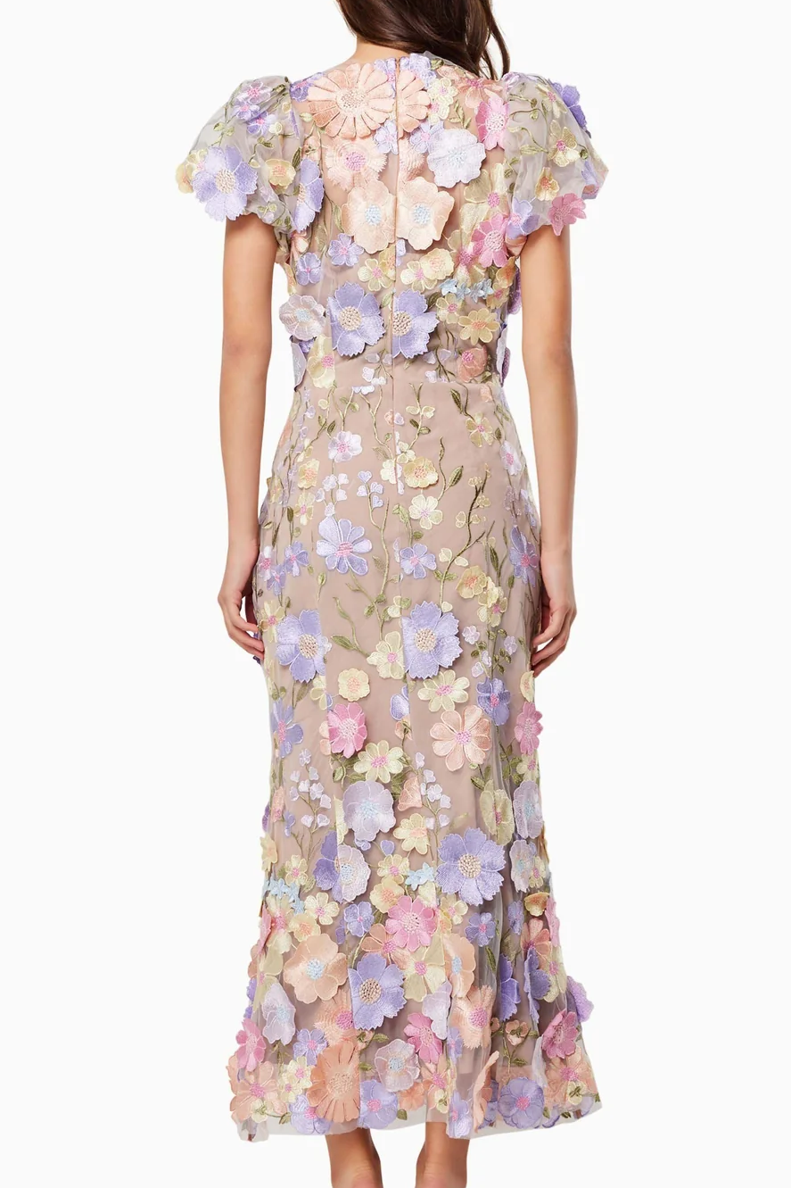 Astraea 3D Lace Maxi Dress