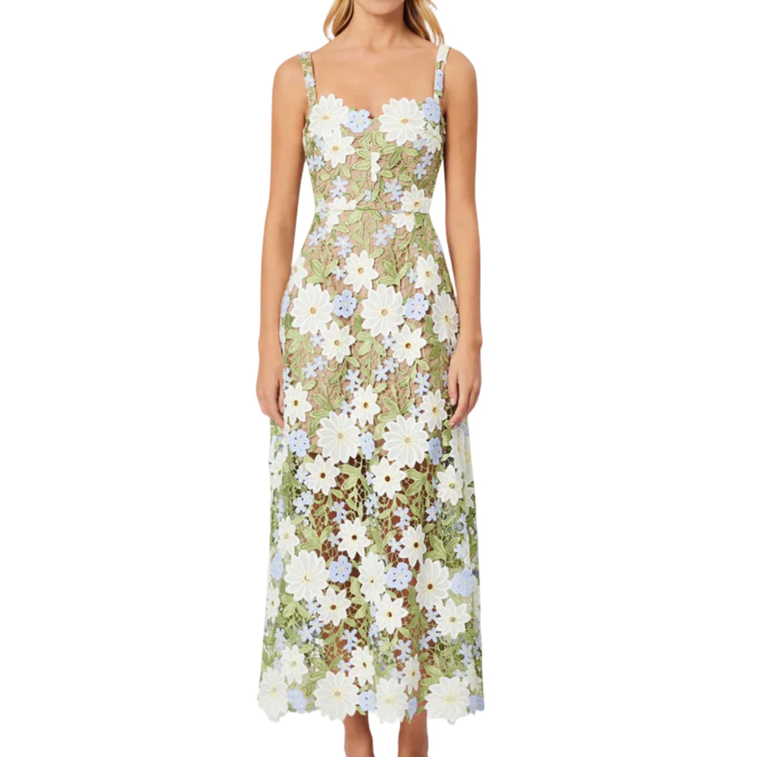 Floral Lace Midi Dress