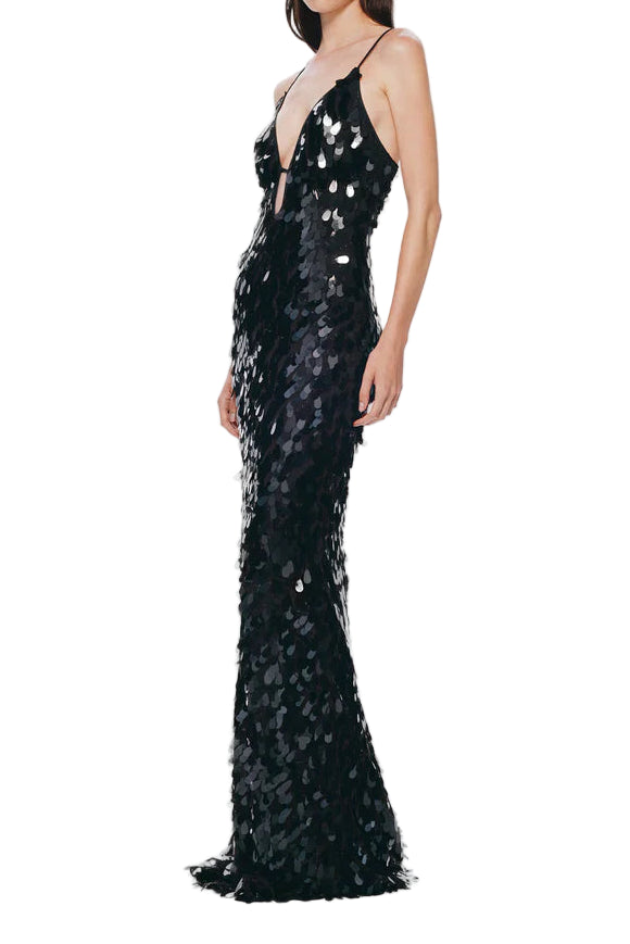 Sapphire Sequin Maxi Dress in Black