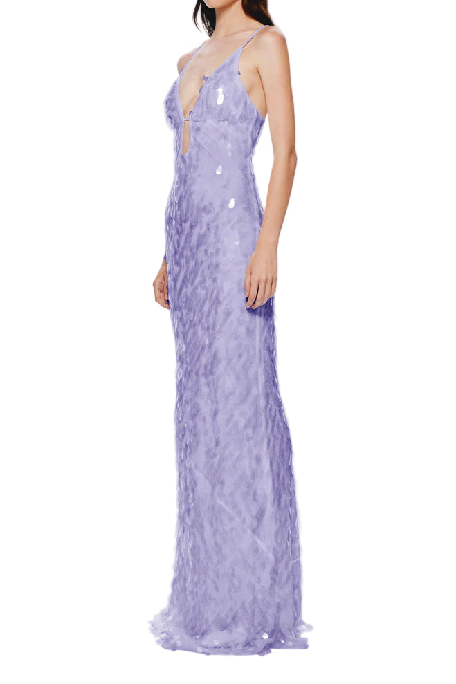 Sapphire Sequin Maxi Dress in Lilac