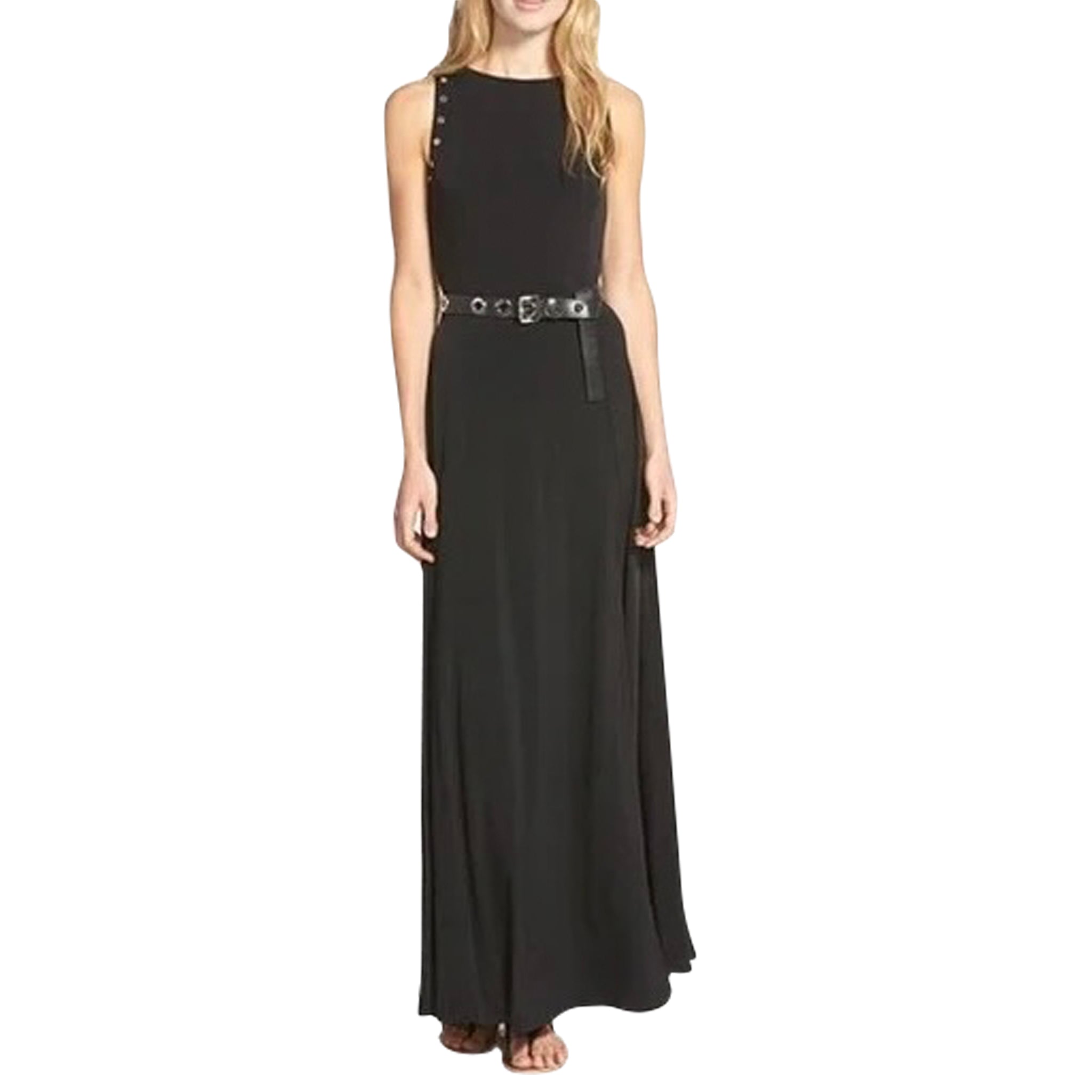 Grommet Belted Dress