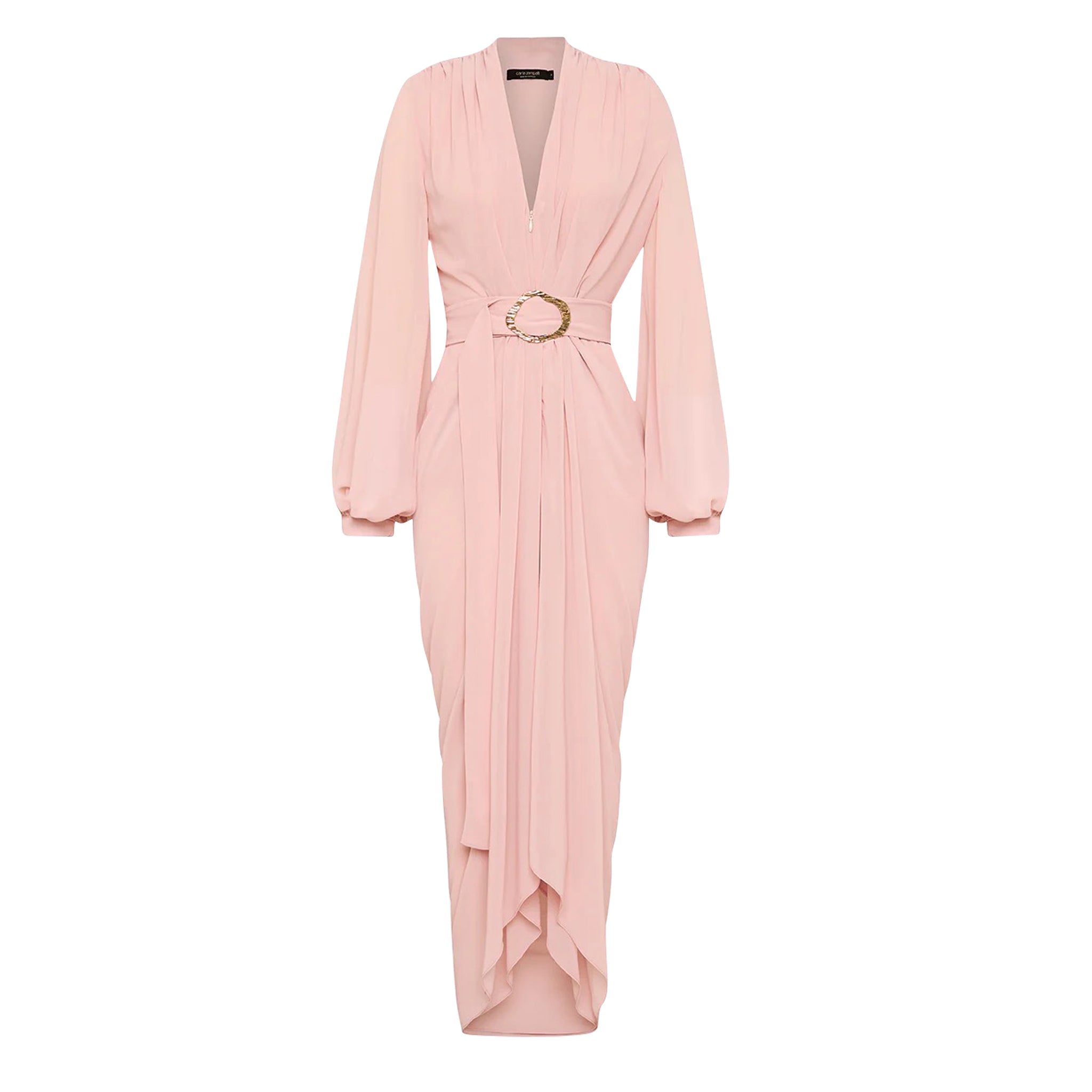 Georgette V-Neck Waterfall Dress