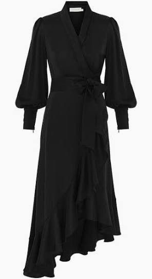 SILK WRAP MIDI DRESS