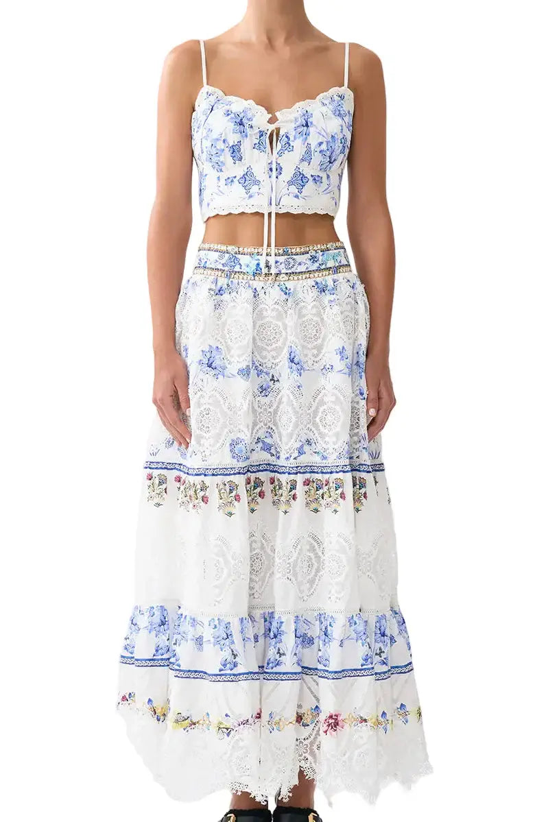 Camilla High Waisted Tiered Midi Skirt available at Style Me Up, Central Coast, Australia