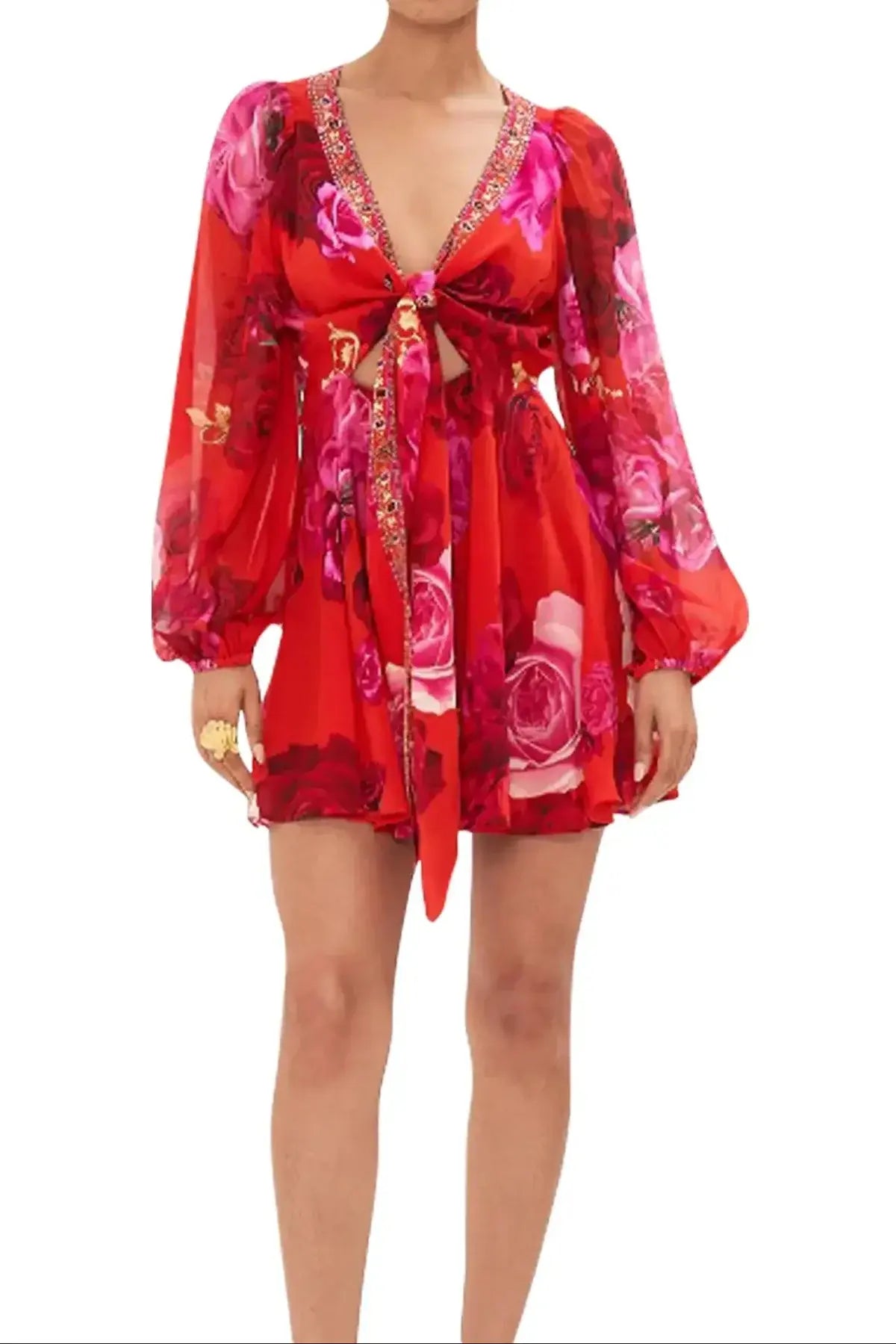 Camilla Italian Rosa Short Wrap Tie Dress available at Style Me Up, Central Coast, Australia