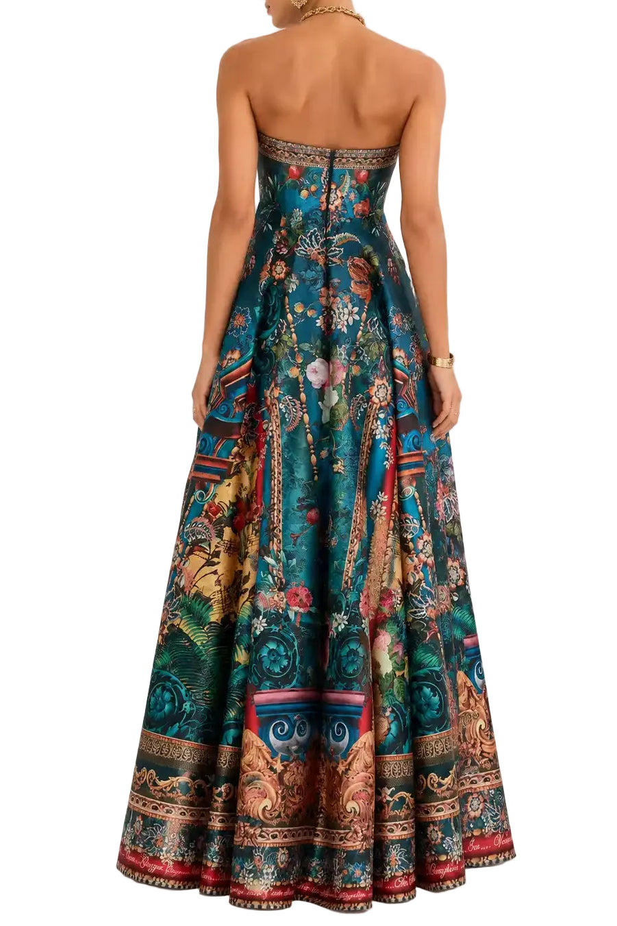 Camilla Verdis World Strapless Maxi Dress