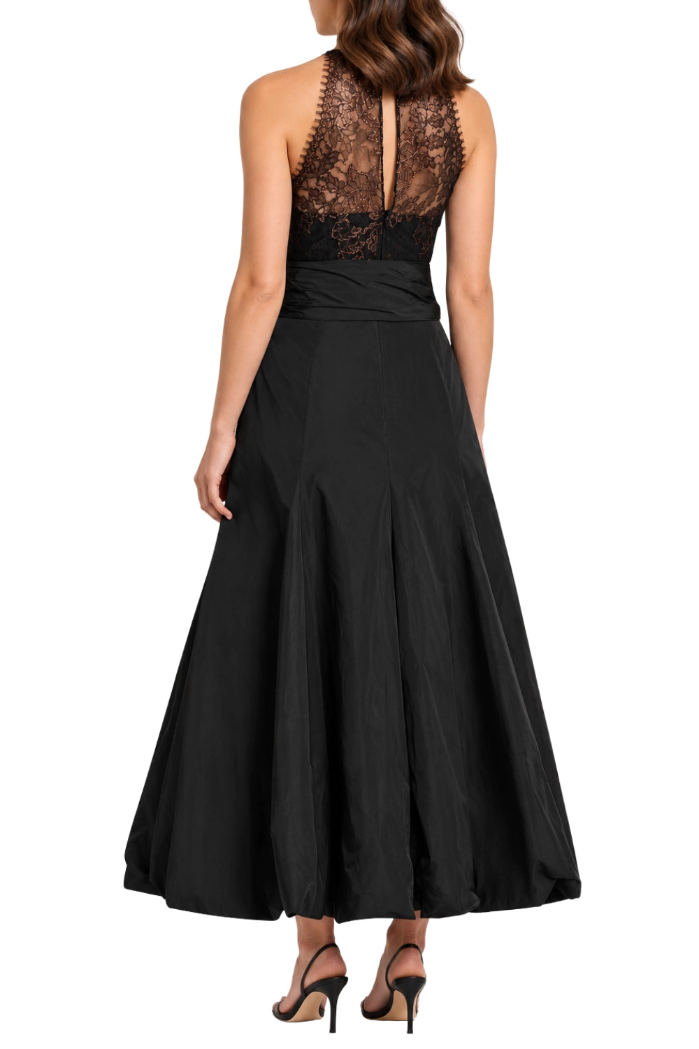 Carla Zampatti Black Metallic Lace Halter Top