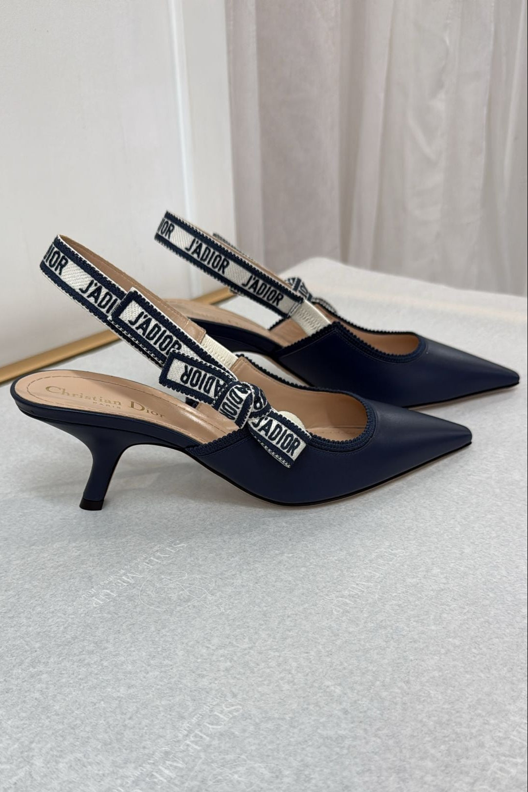 Christian Dior Navy Blue J'Adior Slingback Pumps available at Style Me Up, Central Coast, Australia