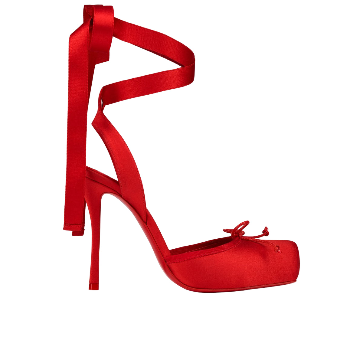 Christian Louboutin Cassia Red 100mm Lace-Up Pumps